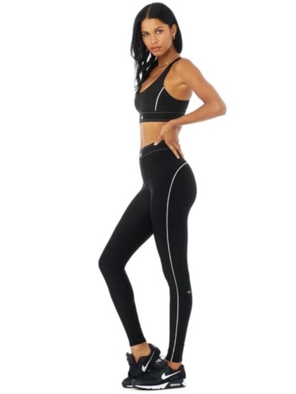 Alo Yoga Airlift High-Waist Suit Up Leggings Black White Size XS